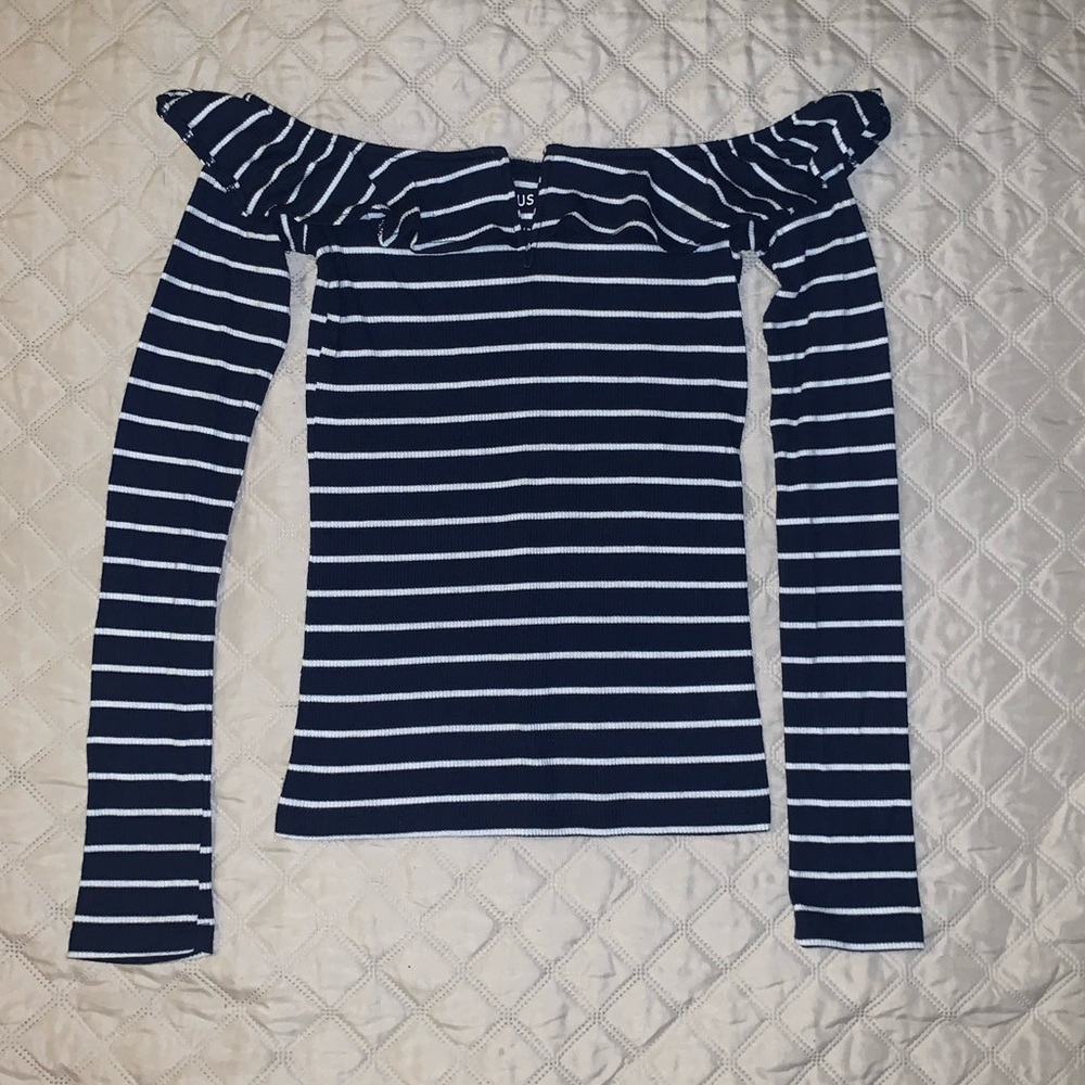 Off the shoulder striped Aeropostale top